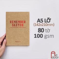 Sổ vẽ chì TAKEYO Remember Sketchbook may gáy mỏng 100gsm (vân mịn)