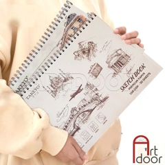 Sổ vẽ chì TAKEYO Sketchbook lò xo mỏng 160gsm (vân mịn, 50 tờ)