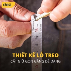 Thước Thép DELI Dạng Thẳng 30cm dùng trong Vẽ Kỹ Thuật, Nội Thất, Kiến Trúc, Mỹ Thuật