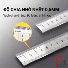 Thước Thép DELI Dạng Thẳng 30cm dùng trong Vẽ Kỹ Thuật, Nội Thất, Kiến Trúc, Mỹ Thuật