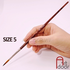 Cọ vẽ đầu Tròn HAND thân Nâu (ZBS)