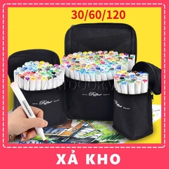 Bộ bút Marker MARCO Raffine hai đầu (túi vải) - 30 màu - [xả kho]