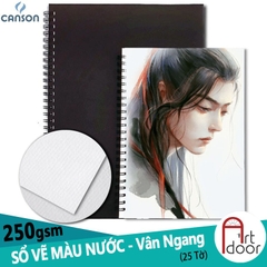 Sổ vẽ màu nước CANSON Truyền Thống dày 220gsm (vân ngang)
