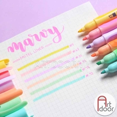 Bút màu dạ quang MARVY Pastel (cây lẻ) - [xả kho]