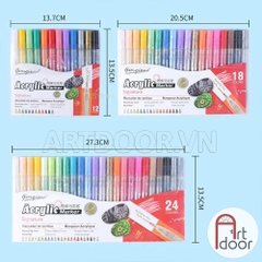 Bộ bút Acrylic GIORGIONE Signature Marker kháng nước, bền màu (hộp giấy) - [xả kho]