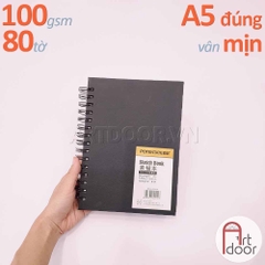 Sổ vẽ chì POTENTATE Bìa Cứng Đen lò xo mỏng 100~140gsm (vân mịn)