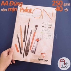 Sổ vẽ màu nước CLAIREFONTAINE Paint On Pad dạng sổ xé dày 250gsm (vân mịn/ nổi)