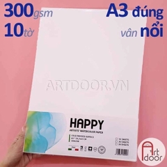 Giấy vẽ màu nước HAPPY dày 300gsm (vân nổi Cold)