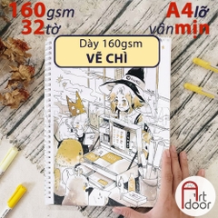 Sổ vẽ chì NABII Ima Sketchbook giấy Ngà mỏng 160gsm khổ Lỡ (vân mịn, 32 tờ)