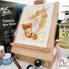 Giá vẽ để bàn MONT MARTE Box hộp đựng gỗ sồi (0039) - [xả kho]