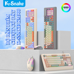 Bộ bàn phím và chuột có dây chuyên game K-SNAKE KM900 fullsize 104 phím giả cơ có đèn led 7 màu chớp nháy cực đẹp