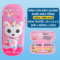 Hộp Bút Họa Tiết In Nổi 3D Sinh Động, Siêu Nhẹ, Chống Thấm Nước, dành cho bé gái HB00003