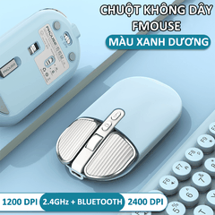 Chuột không dây FMOUSE M203 sạc pin siêu mỏng kết nối bluetooth và chip USB 2.4GHz dùng cho pc, laptop, tivi, điện thoại