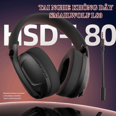 Tai nghe không dây SMAILWOLF L80 thế hệ mới kết nối 3 chế độ Bluetooth - 2.4G - Type-C với âm thanh 3D sống động kèm theo micro khử tiếng ồn hỗ trợ đàm thoại