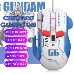 Chuột cơ chơi game G6S thiết kế robot cực ngầu với độ DPI lên đến 12800 kèm theo 13 chế độ đèn led RGB tùy chỉnh phù hợp cho các game thủ