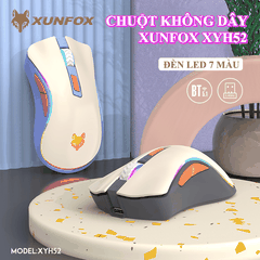 Chuột không dây XUNFOX XYH52 kết nối Bluetooth và 2.4G có đèn led 7 màu cực đẹp