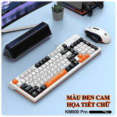 Bộ bàn phím và chuột có dây K-SNAKE KM800 PRO ROBOT thiết kế mini size 98 phím có đèn led 7 màu kèm theo họa tiết ROBOT vô cùng độc đáo