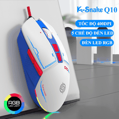 Chuột có dây chuyên game K-SNAKE Q10T có đèn led RGB 5 chế độ với tốc độ chuột lên đến 4000DPI