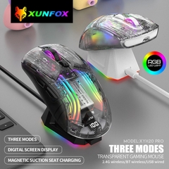 Chuột không dây XUNFOX XYH20 PRO 3 chế độ kết nối chế độ đèn led RGB Kèm đế SẠC PIN
