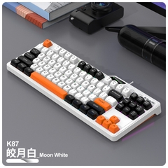 Bàn phím giả cơ có dây K-SNAKE K870 thiết kế mini size 87 phím với màu sắc phối màu mới lạ kèm theo đèn led 7 màu chớp nháy cực đẹp dành cho game thủ