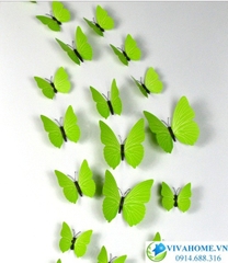Bướm 3D xanh lá cây trơn