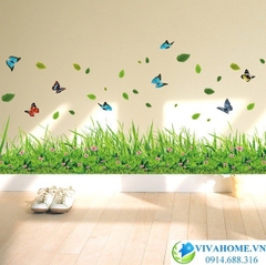 Decal dán chân tường Cỏ xanh