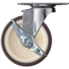 Hammer Caster Việt Nam | Hammer plate type caster 420E series (nylon wheel urethane wheel) with free stopper MW3670767