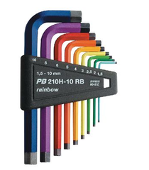 PB 210H-10 RB| Bộ lục giác thân ngắn màu PB SWISS TOOLS  -# 424430.0100