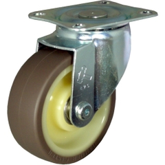 Hammer Caster Việt Nam | Hammer Lightweight thin steel plate swivel urethane caster (nylon wheel/ball bearing) 75mm MW8144006