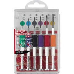 Bộ tuốc nơ vít gồm 6 chi tiết mã TD-56, hiệu Vessel/ Nhật, mới 100%