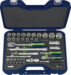 Bộ khẩu tay vặn 1/2'' & 1/4'' 65 chi tiết NERIOX 428585.0100