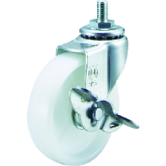 YUEI Caster Division Việt Nam | YUEI screw-in type flexible caster nylon wheel diameter 50mm with stopper L type LT type thread size M8 x 14 pitch 1.25 MW8558592