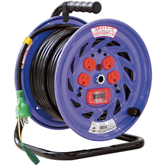 NICHIDO Việt Nam | NICHIDO Electrician's Drum with Overload and Leakage Protection Breaker 30m Indoor-type Single-Phase 100V Earth Breaker Cord Reel MW1255681