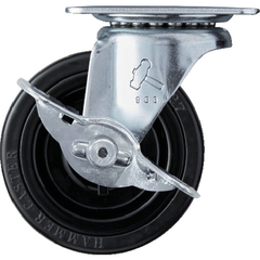 HAMMER CASTER Việt Nam | Hammer G series swivel rubber wheel 75mm with stopper Topplate Rubber Caster MW2218950