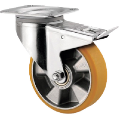 TENTE Việt Nam | Tente Caster Plate-type Caster "ALPHA" (Urethane Wheel) φ160 Swivel Type (with Total Lock) MW2557468