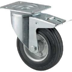 TENTE Việt Nam | Tente Caster Plate-type Caster "ALPHA" (Rubber Wheel) φ200 Swivel (with Total Lock) MW2557510