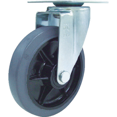 YUEI Việt Nam | YUEI Plate-type Swivel Caster, Gray Rubber, Wheel Diameter 150mm, J Type, RJ2F Type, Mounting Dimensions 80x80 (75x75) MW3803317