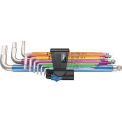 WERA Việt Nam | Wera 3950/9 Stainless Steel Multi-Color Hex Key Set with Holding Function (HF) Stainless Steel Hex Key Wrench MW6168575