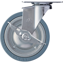 HAMMER CASTER Việt Nam | Hammer Plate Caster Swivel (with stopper) Wheel diameter 125mm Rubber wheel (steel wheel) E series Topplate Rubber Caster MW8140583