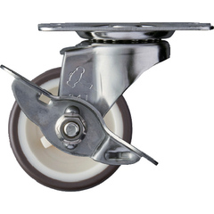 HAMMER CASTER Việt Nam | Hammer E series all stainless steel swivel urethane wheel (nylon wheel) 50mm with stopper Stainless Topplate Urethane Caster MW8141968