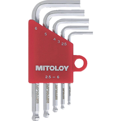 MITOLOY Việt Nam | MITOLOY L-shaped hollow wrench ball point short millimeter holder set of 5 Hollow Wrench(L-type)Set(Ball-Point)Short MW8174874