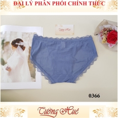 Quần lót nữ Rouman 0366 thun sọc viền ren MÀU NGẪU NHIÊN.