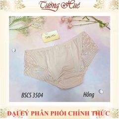 Quần Lót Nữ Bon Bon BSCS 3504 Lưng Vừa Trơn Phối Viền Ren Hoa.