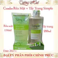 Combo Sữa Rửa Mặt 150ml + Tẩy Trang Simple 200ml