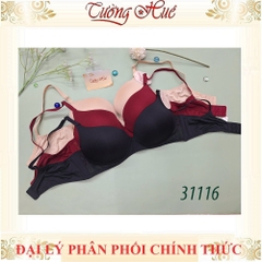 Áo lót nữ Marguerite-Paris 31116 Trơn Không Gọng Mút Mỏng Xẻ V Sâu, Lưng Bảng U