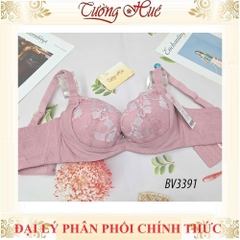 Áo lót nữ BonBon BV3391 ren mỏng lưng bảng to 3 nấc cài mút tháo rời