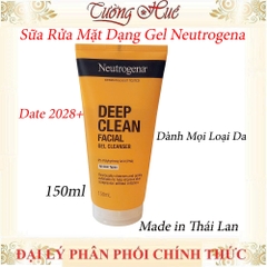 Sữa Rửa Mặt Sạch Sâu Neutrogena Deep Clean Facial Gel Cleanser 150ml - Cam