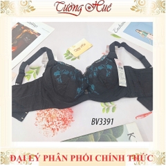 Áo lót nữ BonBon BV3391 ren mỏng lưng bảng to 3 nấc cài mút tháo rời