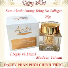 Kem Akoshi Dưỡng Trắng Da Collagen (Ngày và Đêm) - 25g (Vàng)