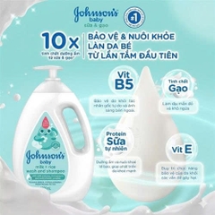 Sữa Tắm Gạo Dưỡng Ẫm Cho Bé Johnson’s Baby Milk + Rice 1000ml